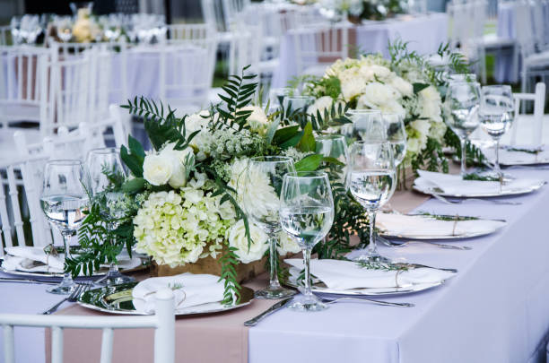 istock Table for a wedding reception, a decoration concept for weddings or social events 993102728