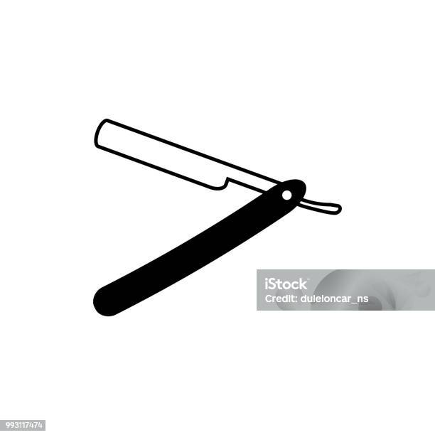 Straight Razor Simple Vector Icon Stock Illustration - Download Image Now - Straight Edge Razor, Art, Barber Shop