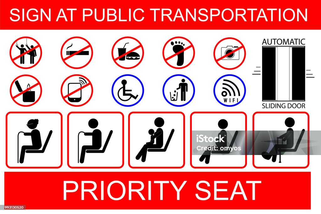 Prohibited Direction Sign Instruction Direction And Prohibited Sign At Public Transport Stock ...