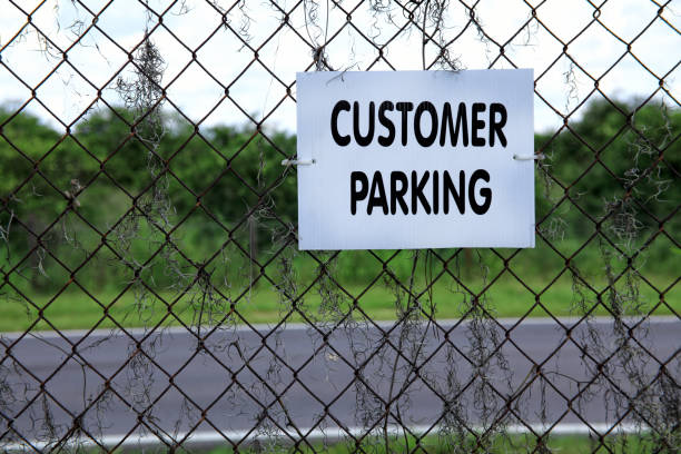 istock Close up customer parking information sign 993134040