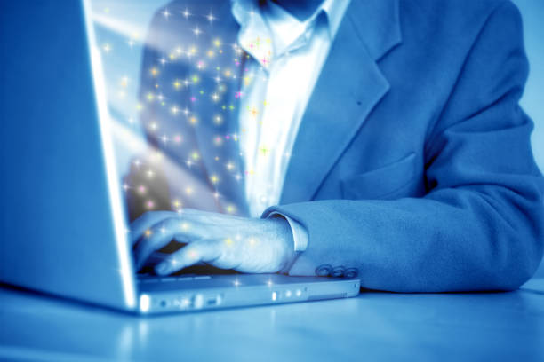 istock Close up businessman working on a laptop 993148258