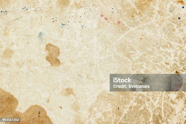 Texture Of Old Moldy Paper With Dirt Stains Spots Inclusions Cellulose Brown Cardboard Texture Background Grunge Vintage Background Stock Photo - Download Image Now