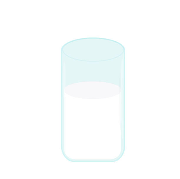 стакан молока на белом фоне. - white background full studio shot close up stock illustrations