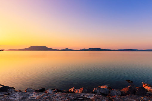 Beautiful sunset in lake Balaton,Hungary-Europe