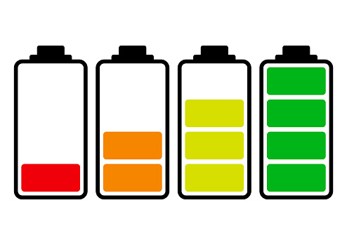 Battery icon. Charge level. Vector illustration