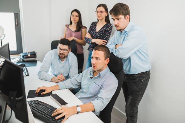 Young business people working in the office