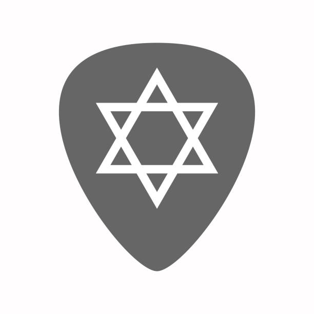 illustrations, cliparts, dessins animés et icônes de plectre de guitare isolés avec une étoile de david - david star shape symbol computer icon