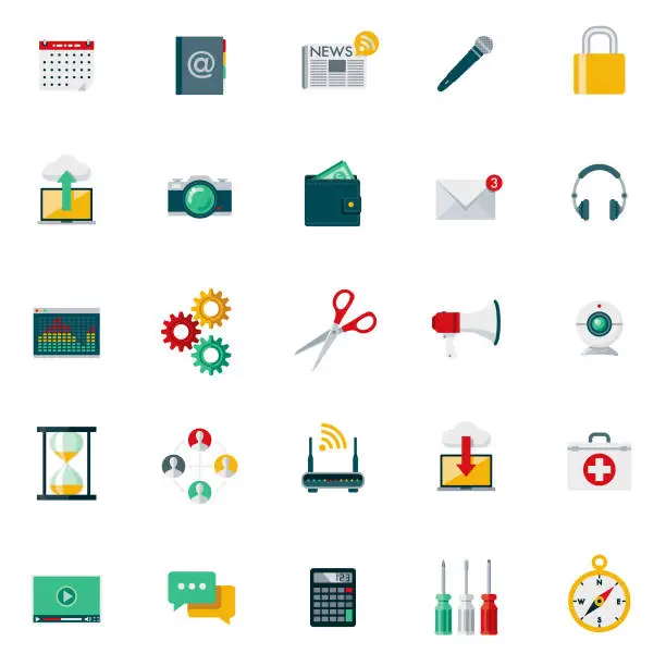 Vector illustration of Flat Design Interface Icons