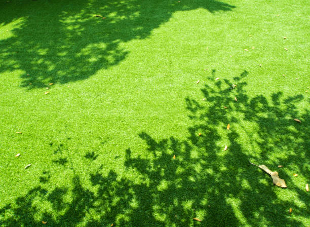 istock Yellow fall leaf on the artificial grass of school yard 993267774