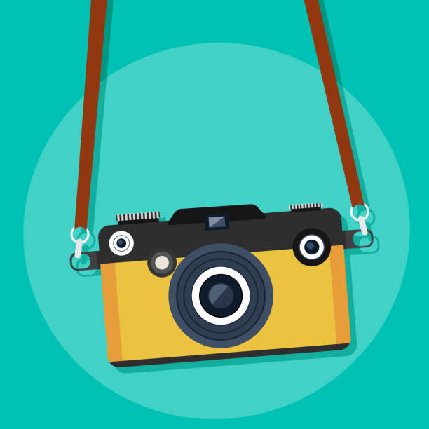 illustrations, cliparts, dessins animés et icônes de restro caméra. illustration vectorielle. - webcam