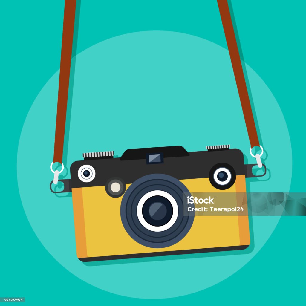 Restro camera. Vector illustration. Camera - Photographic Equipment stock vector