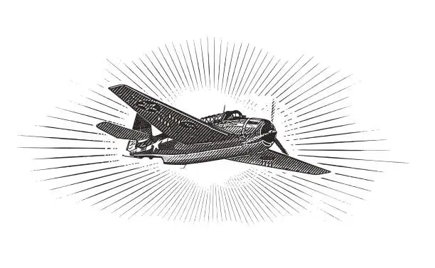 Vector illustration of WW2 Airplane. Avenger Dive Bomber