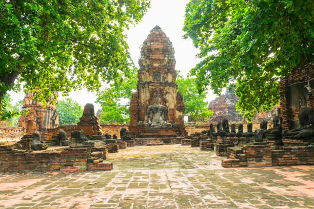 istock buddha statue in Wat Mahathat in Ayutthaya Historical Park 993340538