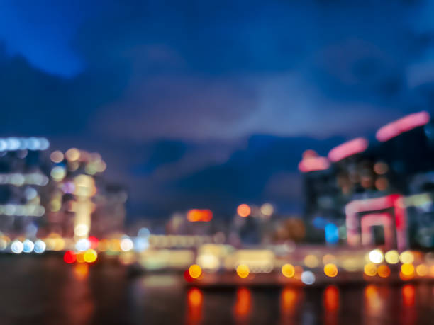 istock Blur image of Hong Kong night view 993347028