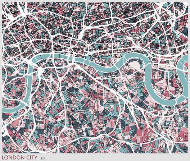 Vector illustration of London city art map