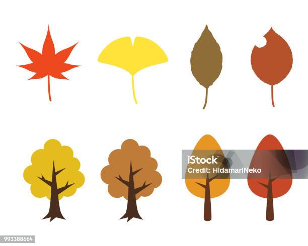 Autumn Leaves Stock Illustration - Download Image Now - Autumn Leaf Color, Maple Leaf, Vector