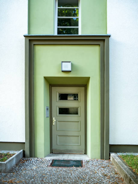 istock Front view of the entrance door 993396856