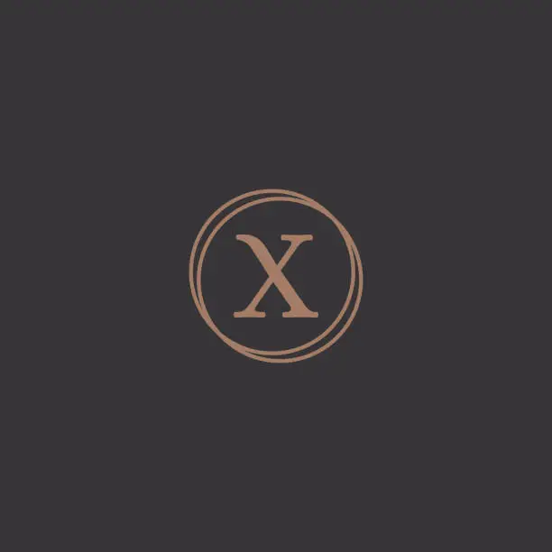 Vector illustration of Professional letter X in rounded design frame logo