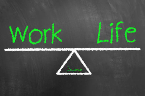 istock Work life balance text and drawing on blackboard or chalkboard 993432382