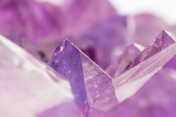 Beautiful Amethyst Crystal Close Up Macro.