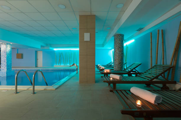 istock Indoor swimming pool in hotel spa center 993432730