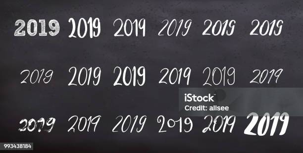Year Numbers Format Vector Year Numbers Stock Illustration - Download Image Now - 2019 ...
