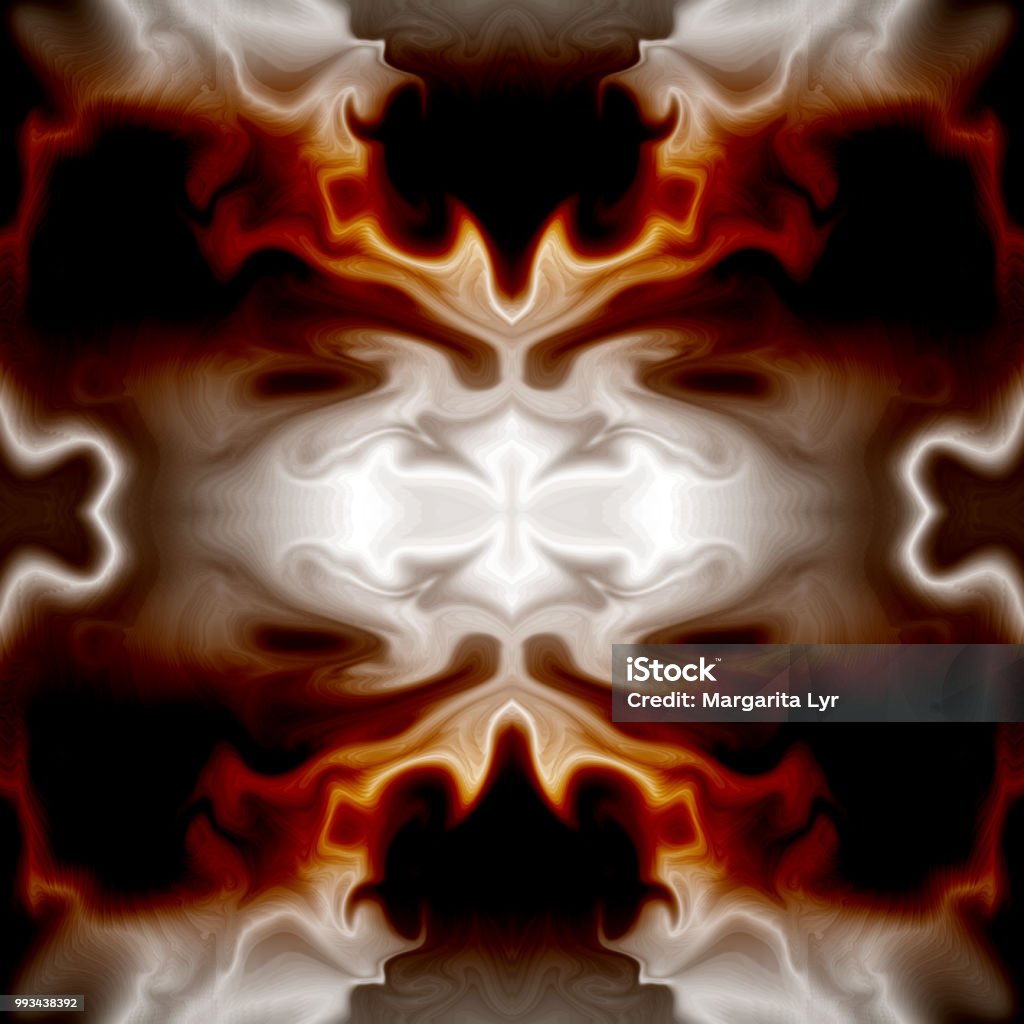 Metallic Fire Background Kaleidoscope Pattern With Fire Effect Abstract Dark Red Gray Silver ...
