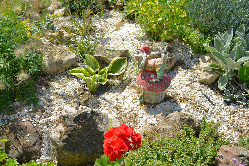 Garden gnome as a decoration in the garden