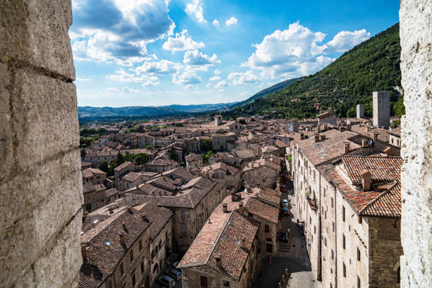 Landscape of Gubbio a town in Umbria