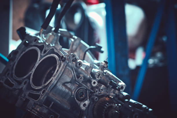 istock Closeup of the opposing valve engine 993459584