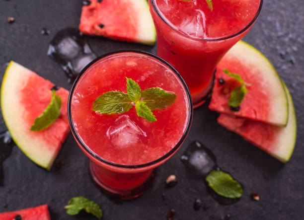 istock Fresh Watermelon Juice With Slices And Mint 993463638