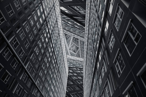 High building complex city urban art concept