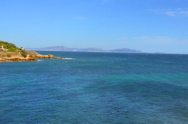 Hiking in the Calanques, view on the sea, in the south of France