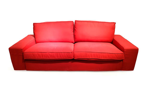 istock Red color sofa isolated on a white background with clipping path. 993476744