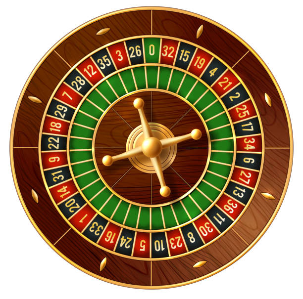카지노 도박 게임의 룰렛 바퀴 3 차원 벡터 - 룰렛 휠 stock illustrations