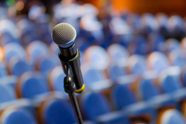istock Microphone close up at the conference 993482924