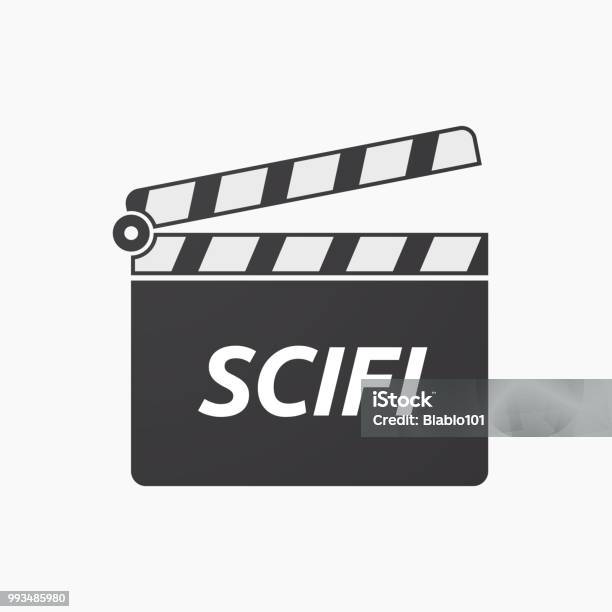 Isolated Clapper Board With The Text Scifi Stock Illustration - Download Image Now - Art, Blank, Business