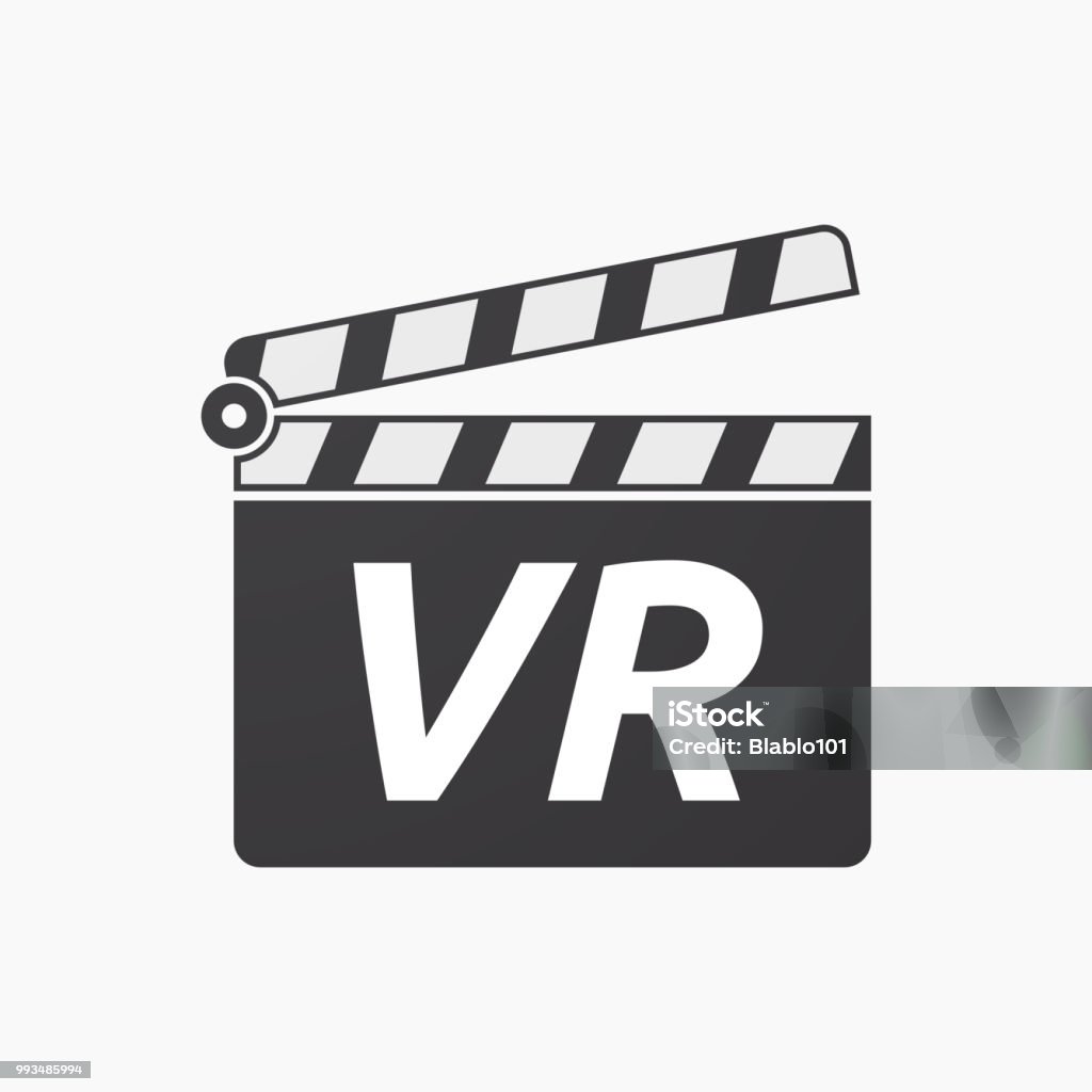 Isolated Clapper Board With The Virtual Reality Acronym Vr Stock
