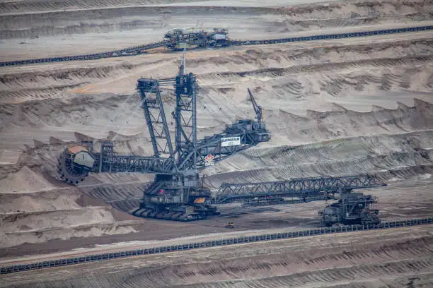 brown coal open pit Landscape Inden Germany RWE Power Industry