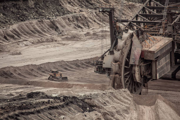 istock RWE brown coal open pit inden and excavator Germany 993499412
