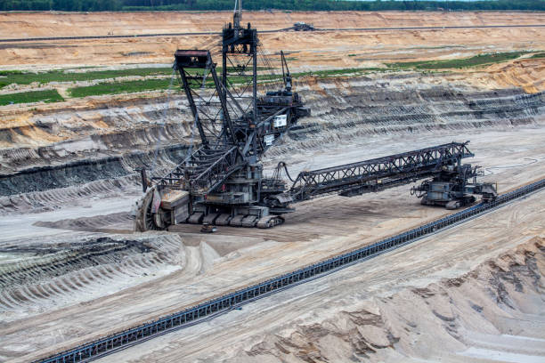istock RWE brown coal open pit inden and excavator Germany 993499420