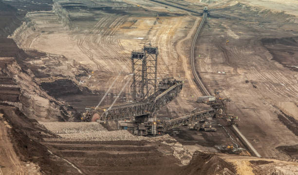 istock RWE brown coal open pit inden and excavator Germany 993499544