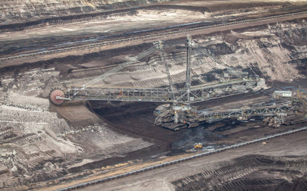 istock RWE brown coal open pit inden and excavator Germany 993499636