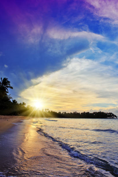 istock Colorful sunset on tropical beach.Beautiful sky sunset on the ocean 993499882