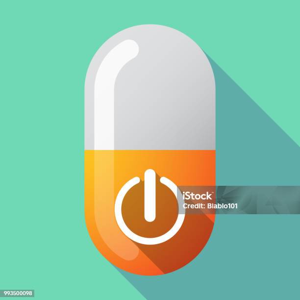 Long Shadow Pill With An Off Button Stock Illustration - Download Image ...