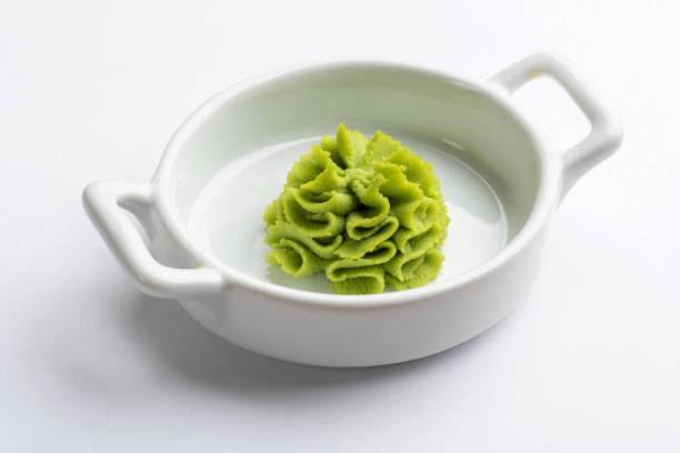 istock Portion of wasabi in a white gravy boat. 993505562