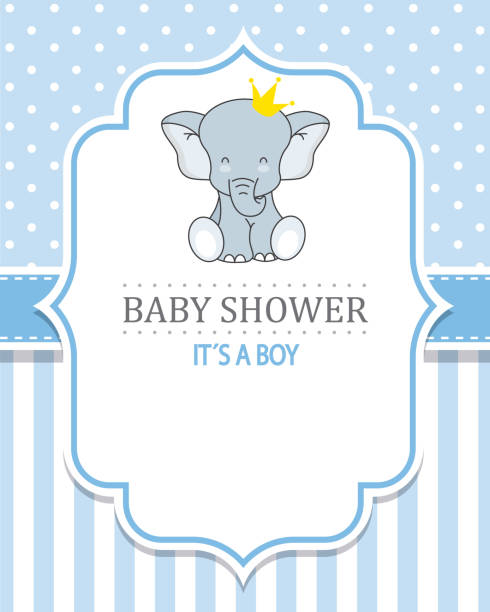 baby shower chłopiec - baby shower stock illustrations