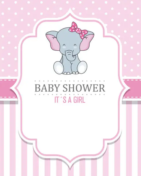 Vector illustration of baby shower girl