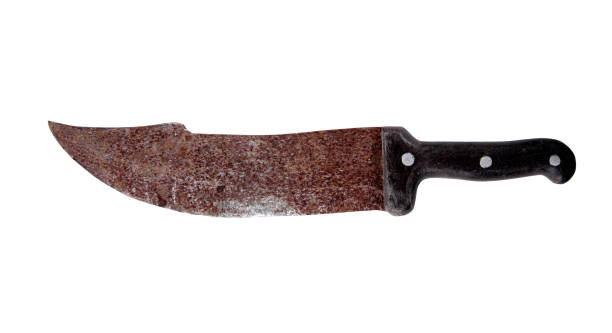 istock Antique big knife chopper on white 993507642