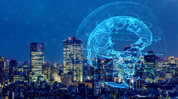 Smart city and global network concept. IoT(Internet of Things). ICT(Information Communication Technology). Smart city and global network concept. IoT(Internet of Things). ICT(Information Communication Technology). australasia stock pictures, royalty-free photos & images
